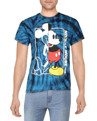 Disney Mickey Mouse Cotton Tie-dye Graphic T-shirt - Blue