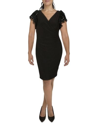Lauren by Ralph Lauren Jersey Gathered Cocktail And Party Dress - Black
