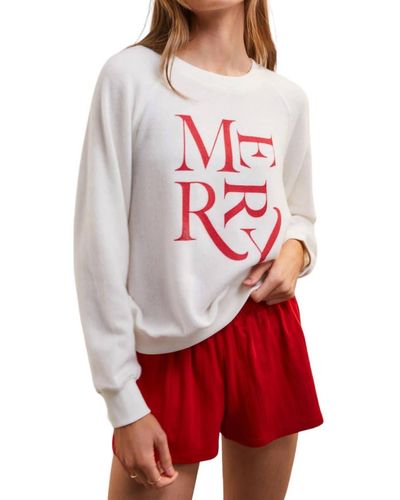 Z Supply Cassie Merry Long Sleeve Top - Red