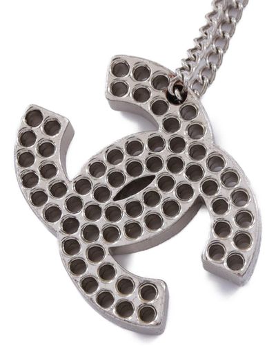 Chanel Coco Mark Necklace Silver 03p - Metallic