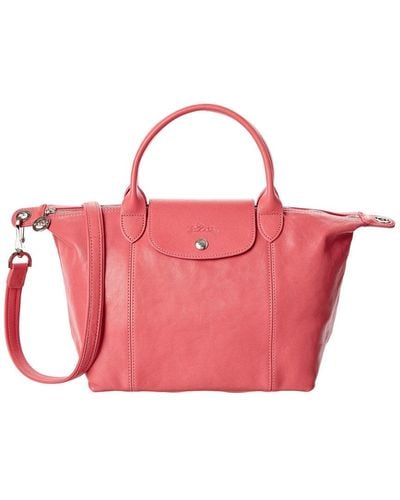 Longchamp Le Pliage Cuir Small Leather Top Handle - Pink