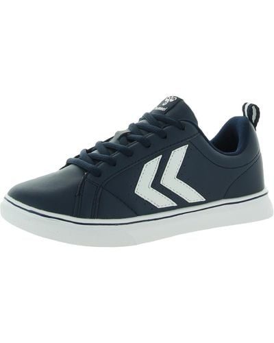 Hummel Mainz Low Top Faux Leather Casual And Fashion Sneakers - Blue