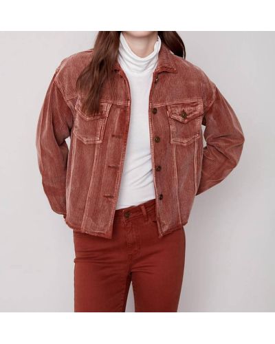 Charlie b Washed-out Corduroy Jacket - Red
