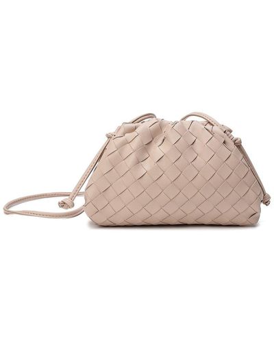Tiffany & Fred Woven Leather Pouch - Pink