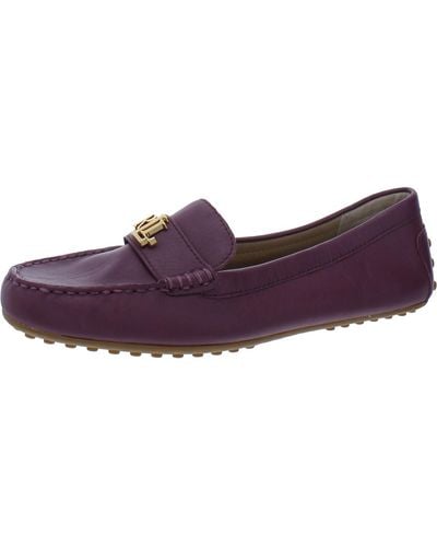 Lauren by Ralph Lauren Leather Slip-on Loafers - Purple