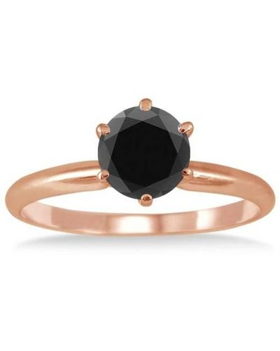 Pompeii3 2ct Black Diamond Solitaire Engagement Ring - Multicolor