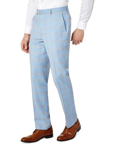 Sean John Classic Fit Plaid Suit Pants - Blue