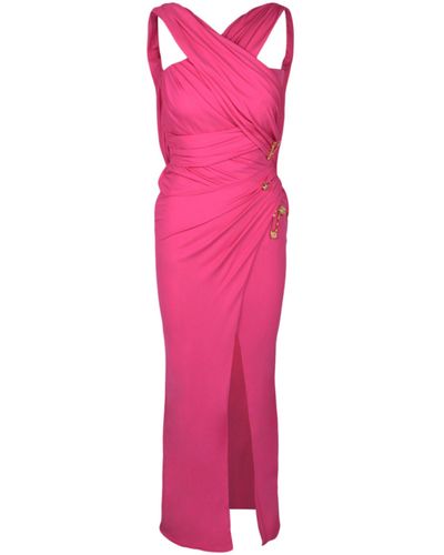 Versace Sleeveless Draped Cocktail Dress - Pink