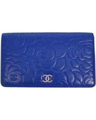 Chanel Camélia Leather Wallet (pre-owned) - Blue