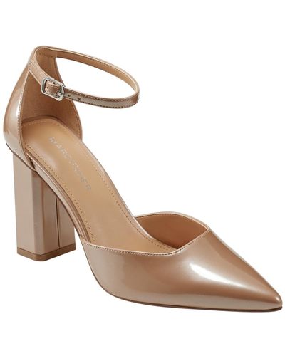 Marc Fisher Demeter Patent Ankle Strap Pumps - Brown