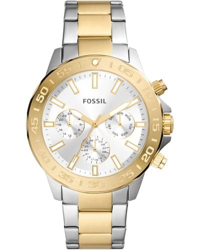 Fossil Bannon Multifunction Two-tone Stainless Steel Watch - Metallic
