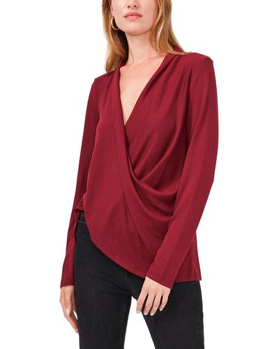 1.STATE Criss-cross Front V-neck Top - Red