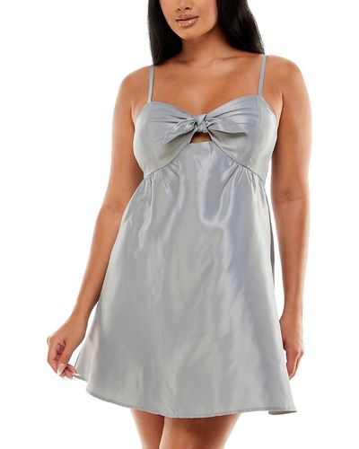 Speechless Cocktail Mini Fit & Flare Dress - Gray
