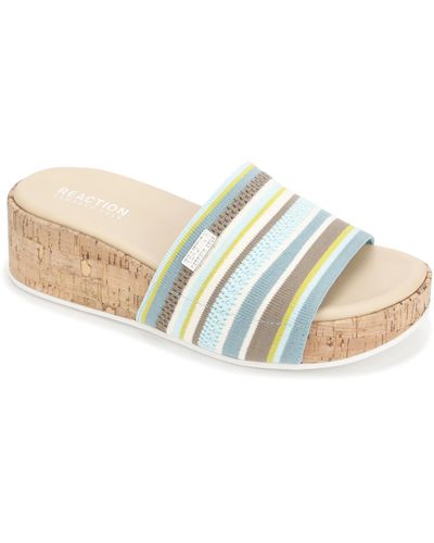 Kenneth Cole Malia Stretch Multi Cork Slip On Slide Sandals - Multicolor