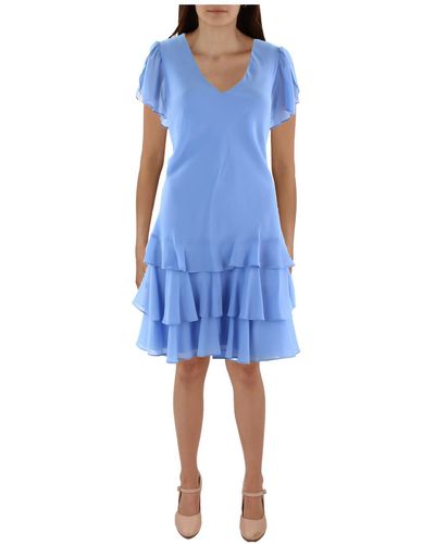 Lauren by Ralph Lauren Drop-waist Short Shift Dress - Blue