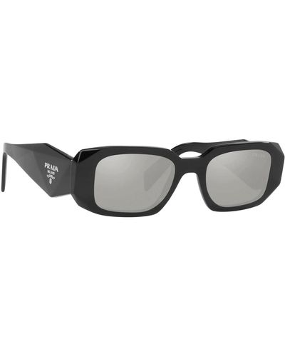 Prada Pr 17ws 1ab2b0 49mm Rectangle Sunglasses - Black