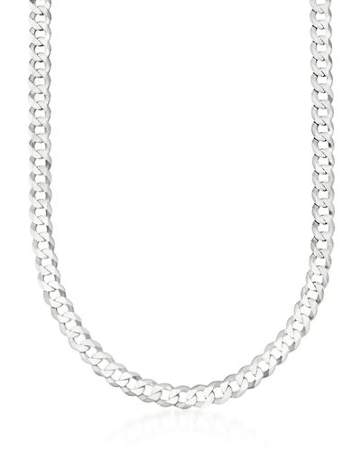 Ross-Simons 8mm Sterling Silver Curb Link Necklace - Multicolor