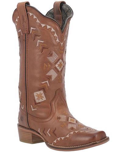 Dingo Mesa Leather Pull On Cowboy - Brown