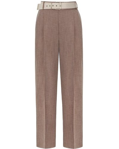 Nocturne Pleated High-waisted Pants - Brown