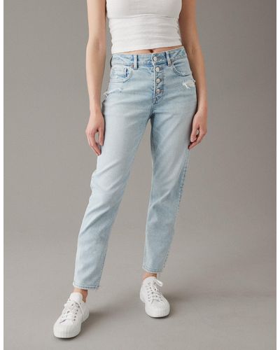 American Eagle Outfitters Ae Stretch Mom Jean - Blue