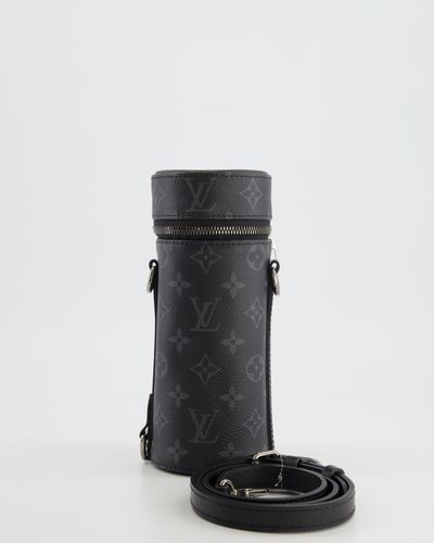 Louis Vuitton Monogram Canvas Bottle Holder Bag With Silver Hardware - Black