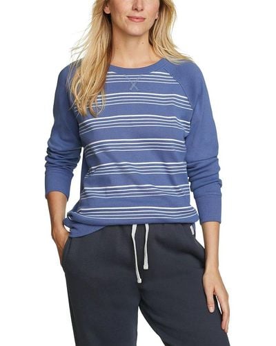 Eddie Bauer Legend Wash Sweatshirt - Stripe - Blue