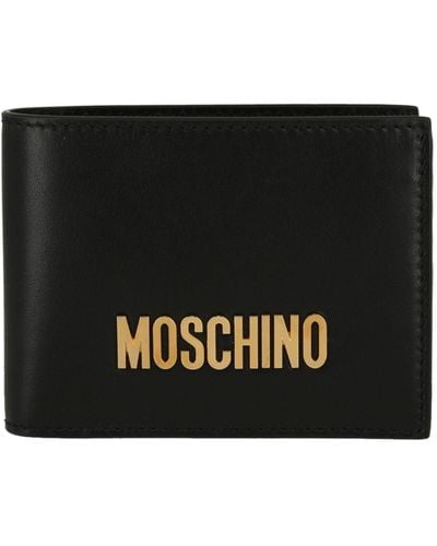 Moschino Logo Hardware Leather Bifold Wallet - Black
