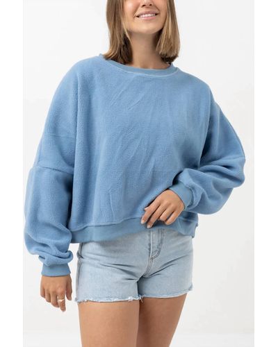 Rhythm Core Slouch Fleece Sweater - Blue