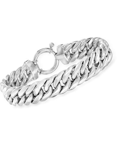 Ross-Simons Sterling Silver Cuban Style Link Bracelet - Metallic