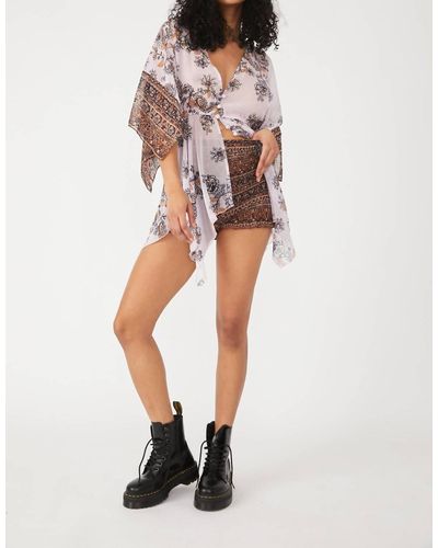 Free People Dream State Robe And Short Set - Blue