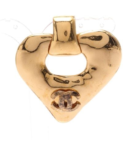 Chanel Coco Mark Earrings Heart Gp Gold One Ear Only 93p - Metallic