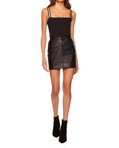 Susana Monaco Faux Leather Skirt - Black