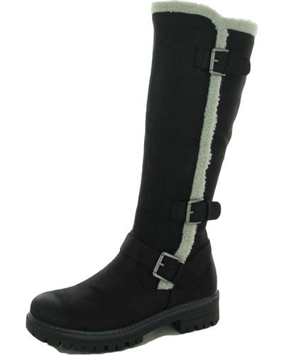 White Mountain Merritt Microfiber Faux Fur Knee-high Boots - Black