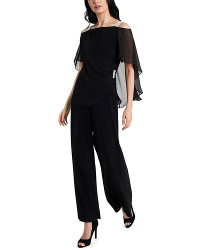 Msk Embellished Side-drapey Jumpsuit - Black