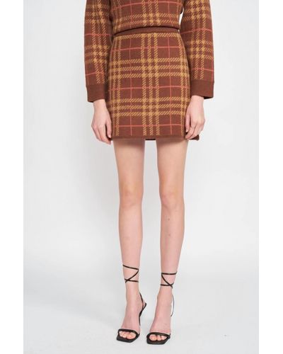 En Saison Brontë Sweater Skirt - Brown