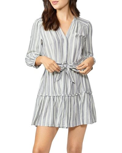 PAIGE Kylenn Striped Short Mini Dress - Gray