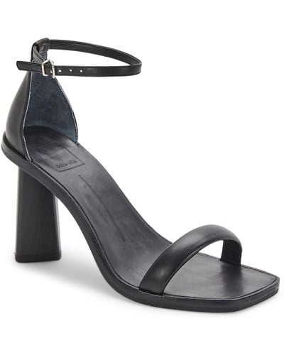 Dolce Vita Fayla Leather Open Toe Heel Sandals - Metallic