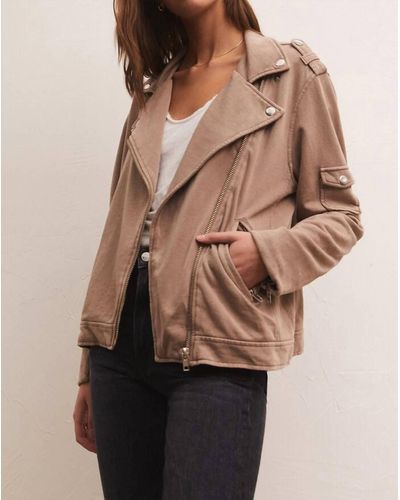 Z Supply French Terry Moto Jacket - Natural