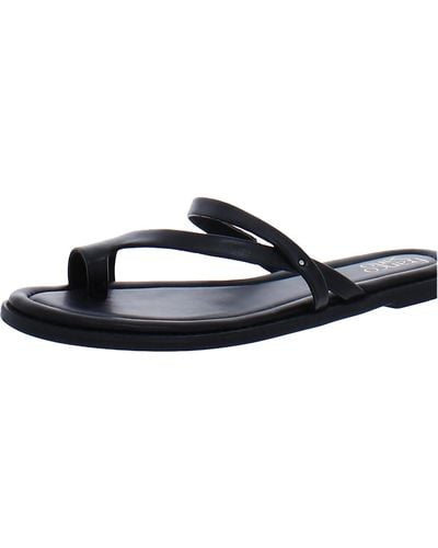 Franco Sarto Jeniro Faux Leather Slip On Slide Sandals - Blue