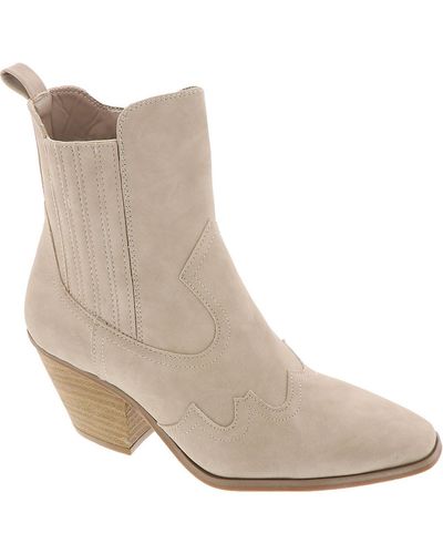 Dolce Vita Brazos Faux Leather Embossed Ankle Boots - Gray