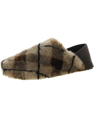 Cole Haan Shearling Faux Fur Slip On Loafer Slippers - Brown