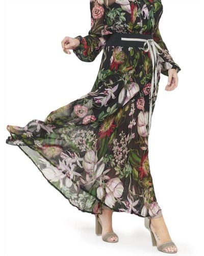 BEATE HEYMANN Botanical Long Sleeve Maxi Dress - Multicolor
