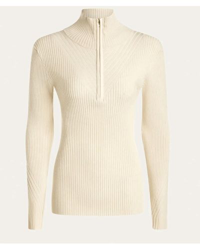 Varley Demi Half Zip Knit Sweater - Natural