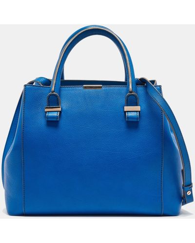 Victoria Beckham Leather Quincy Tote - Blue