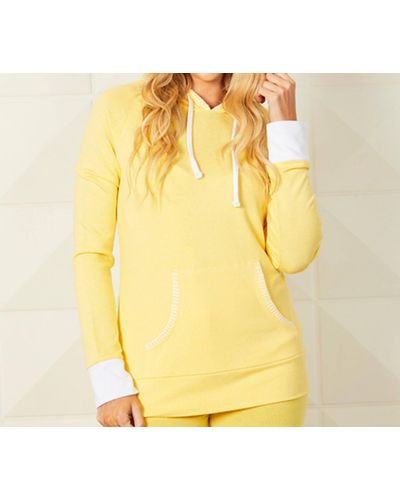 French Kyss Detail Hoodie With Pocket - Yellow