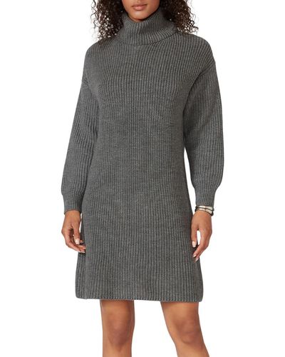 Karen Kane Blue Ice Cowl Neck Mid Calf Sweaterdress - Gray