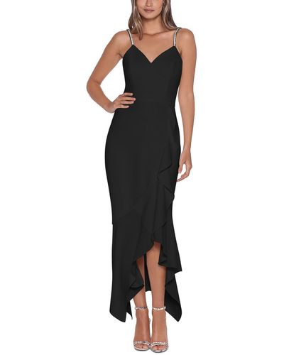 Xscape Embellished Hi-low Cocktail And Party Dress - Black
