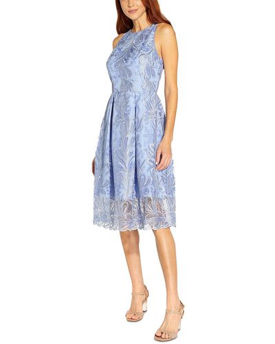 Adrianna Papell Semi-formal Midi Evening Dress - Blue