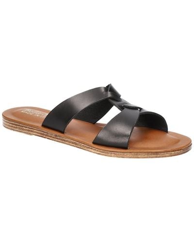 Bella Vita Dov-italy Leather Comfort Insole Slide Sandals - Brown