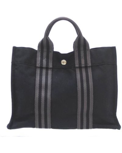 Hermès Fourre Tout Cotton Tote Bag (pre-owned) - Black
